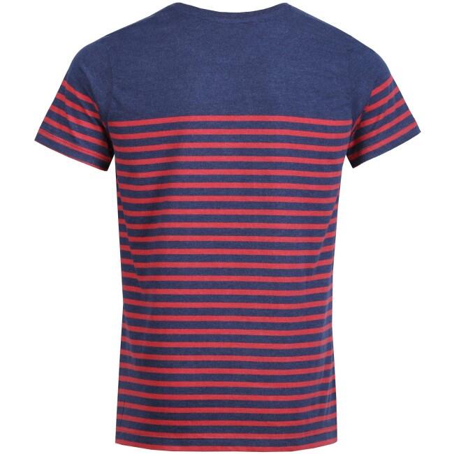 Tricou FUNDANGO Jaggy Stripe, Rosu, Barbati