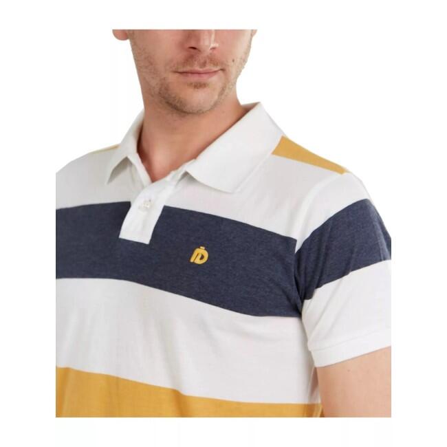 Tricou Polo FUNDANGO Incognito Stripe Poloshirt, Alb, Barbati