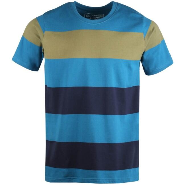 Tricou FUNDANGO Jaggy Stripe, Albastru Deschis, Barbati