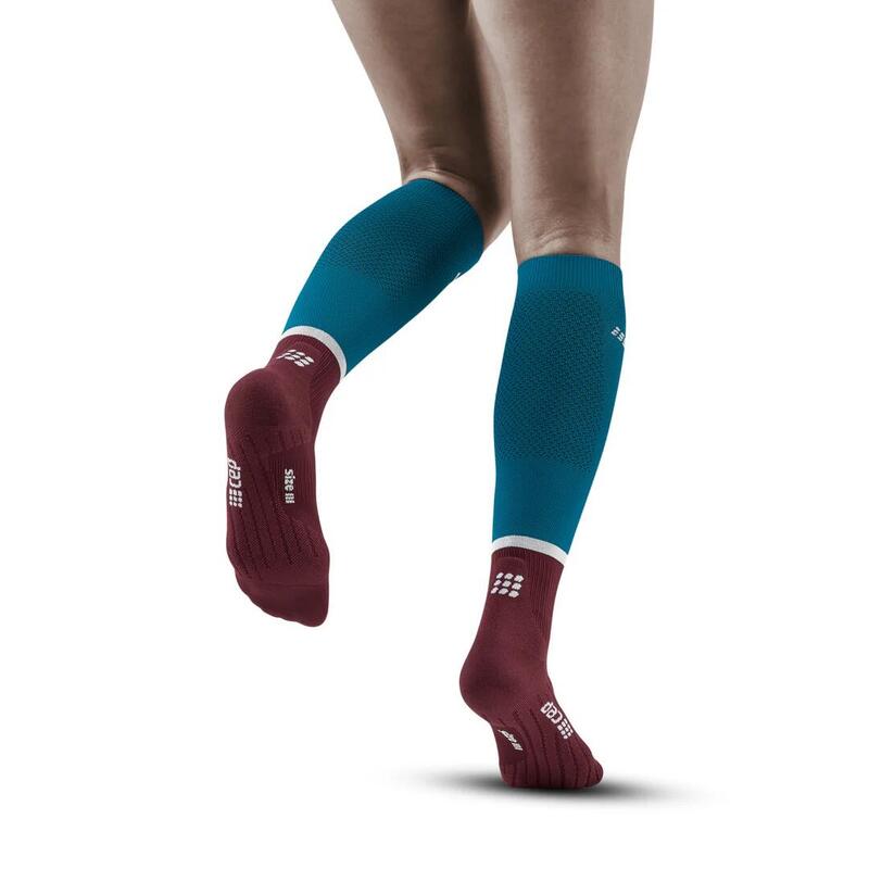 Sosete compresie inalte - the run socks tall v4 W - petrol | dark red