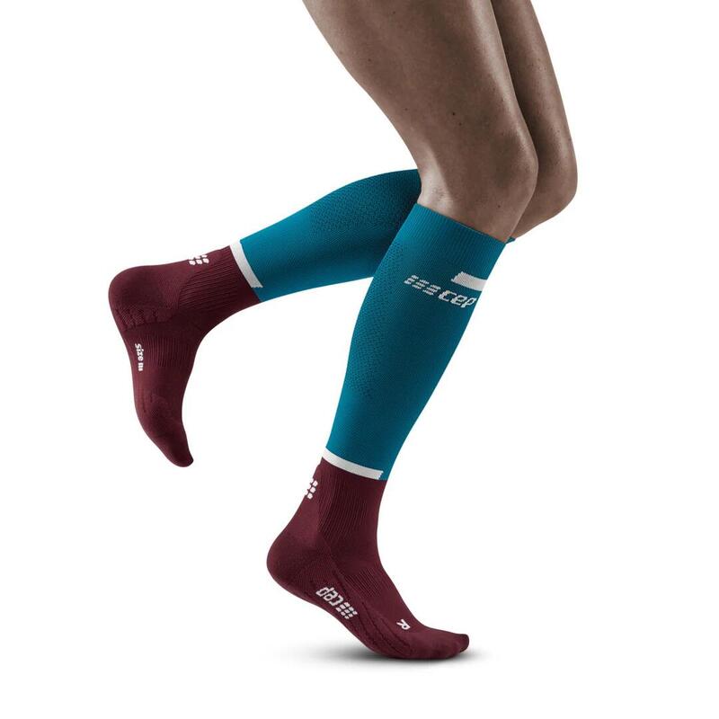 Sosete compresie inalte - the run socks tall v4 W - petrol | dark red