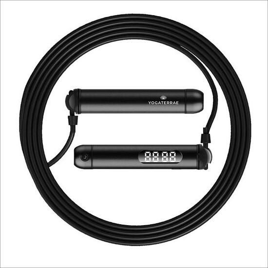 2 SETS DE CORDES À SAUTER CONNECTÉES NOIRES. COMPTEUR LED + ÉTUI EVA RANGEMENT