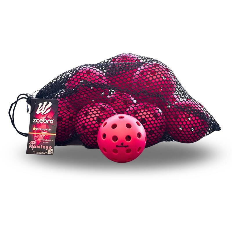 Pelotas de Pickleball 40 agujeros Zcebra Flamingo Pack 12