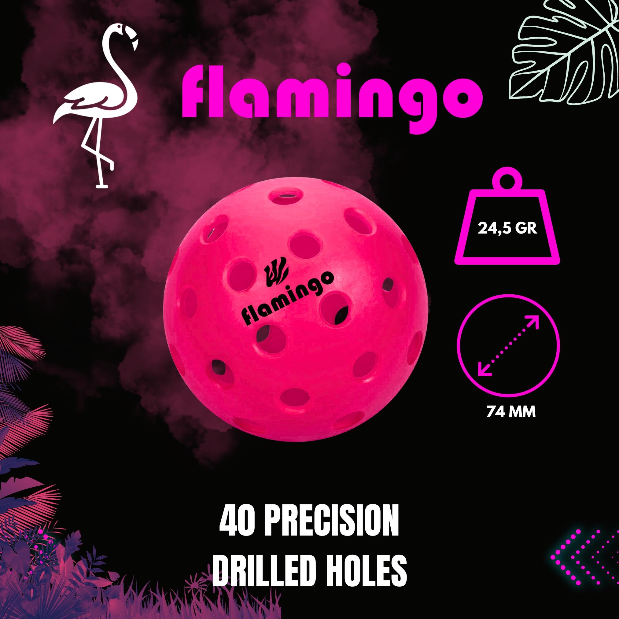 Palline da pickleball 40 fori Zcebra FLAMINGO Confezione 6 2/7