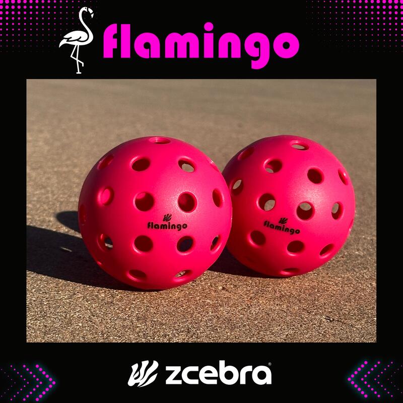 Lot de 6 balles de pickleball Zcebra FLAMINGO 40 trous
