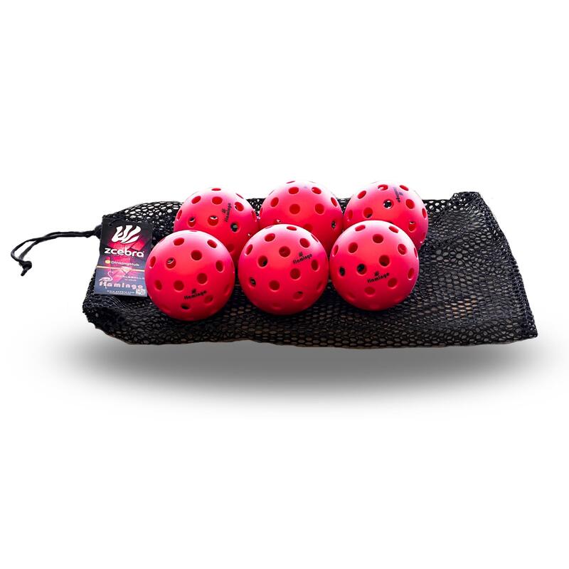 Pelotas de Pickleball 40 agujeros Zcebra FLAMINGO Pack 6