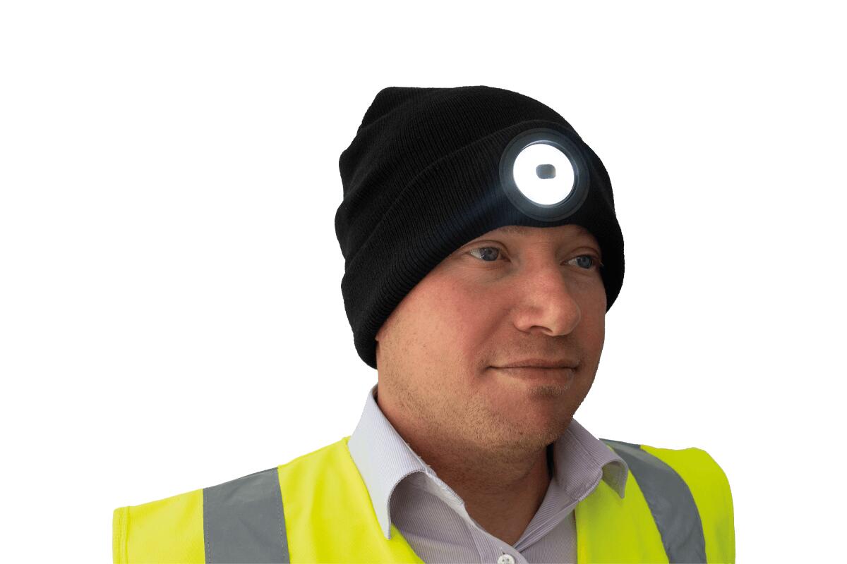 NIGHTSEARCHER Beanie B - 150 Lumens USB Rechargeable LED Hat Torch