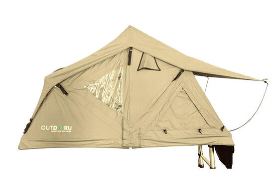 Dachzelt Compact - 2 Pers. 130cm Grau - inkl. Dachfenster, Leiter, Cover