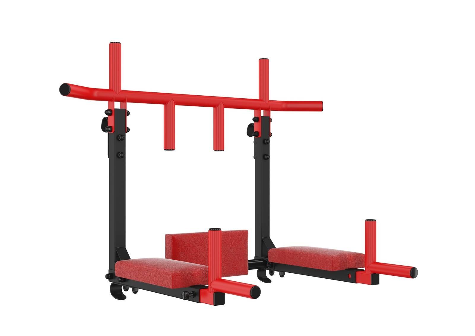 Drabinka gimnastyczna UNDERFIT 228 x 110 cm z drążkiem i poręczami 2w1 5/6