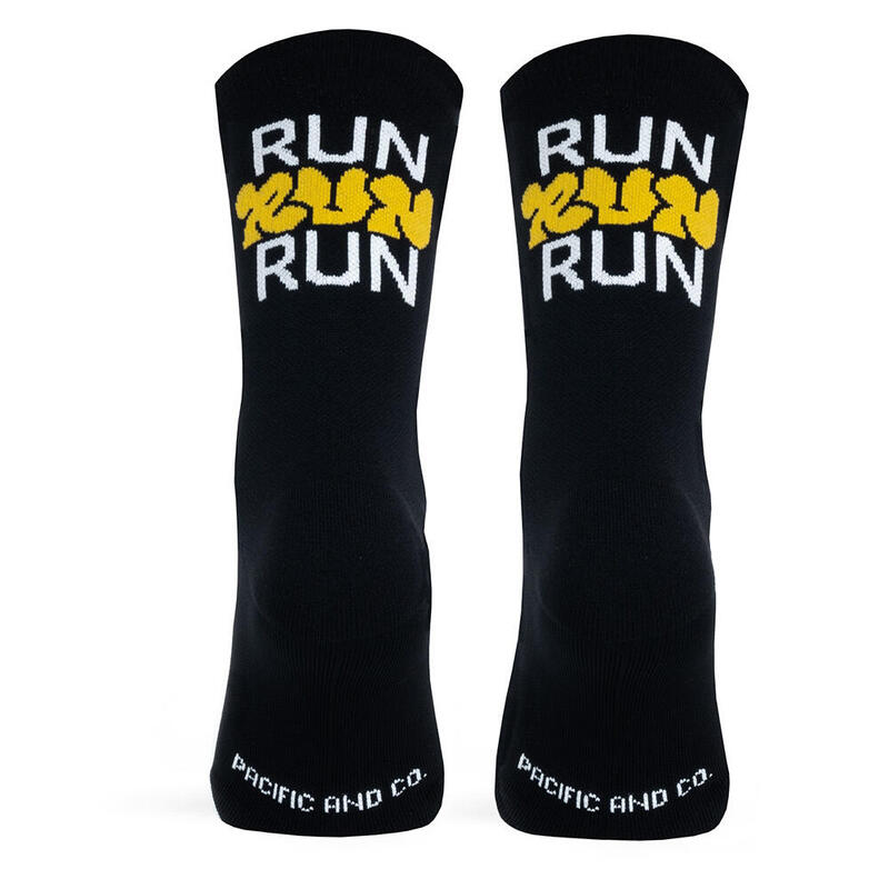 Calcetin running  unisex Run Run, tricotado color Black