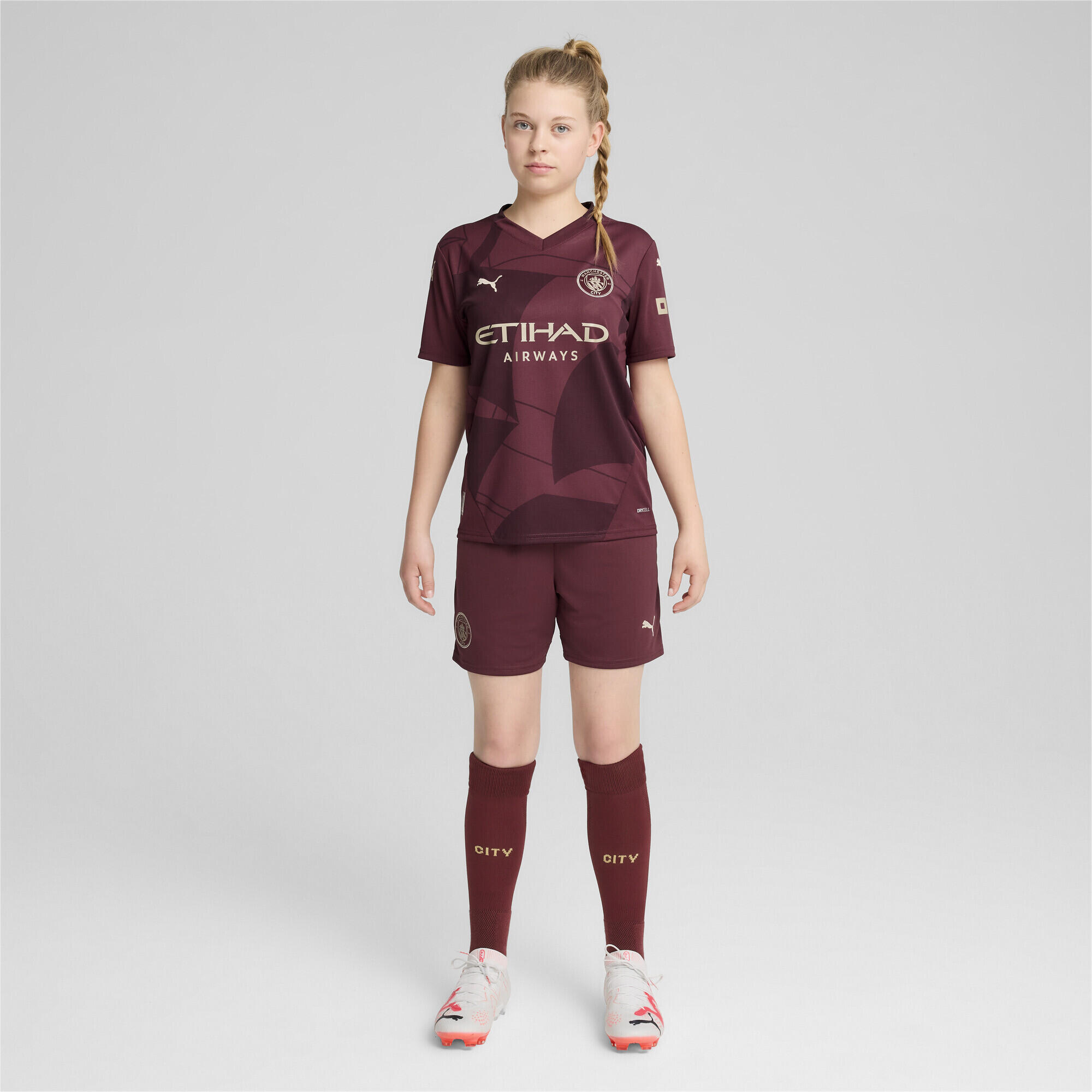 Maillot Third 24/25 Manchester City Enfant et Adolescent PUMA Dark Jasper Red 6/7