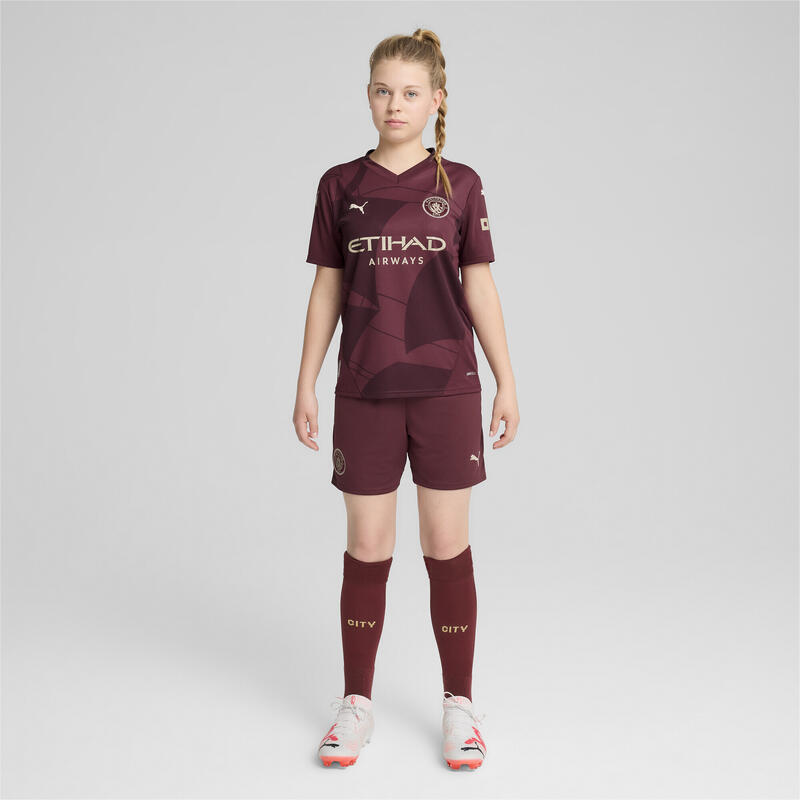 Manchester City 24/25 al treilea tricou pentru tineret PUMA Dark Jasper Red