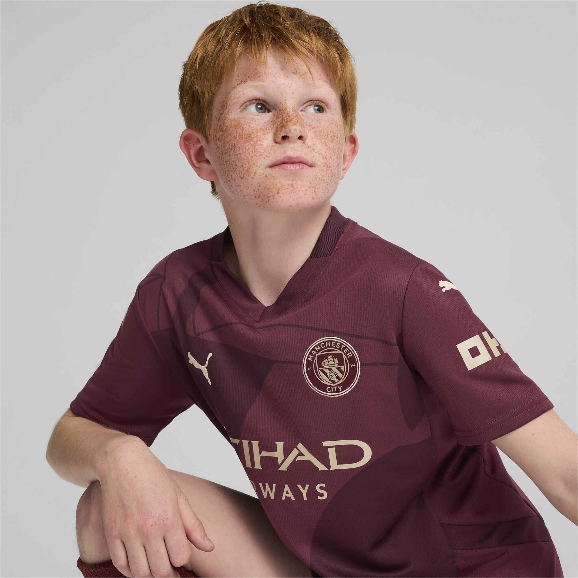 Maillot Third 24/25 Manchester City Enfant et Adolescent PUMA Dark Jasper Red 3/7