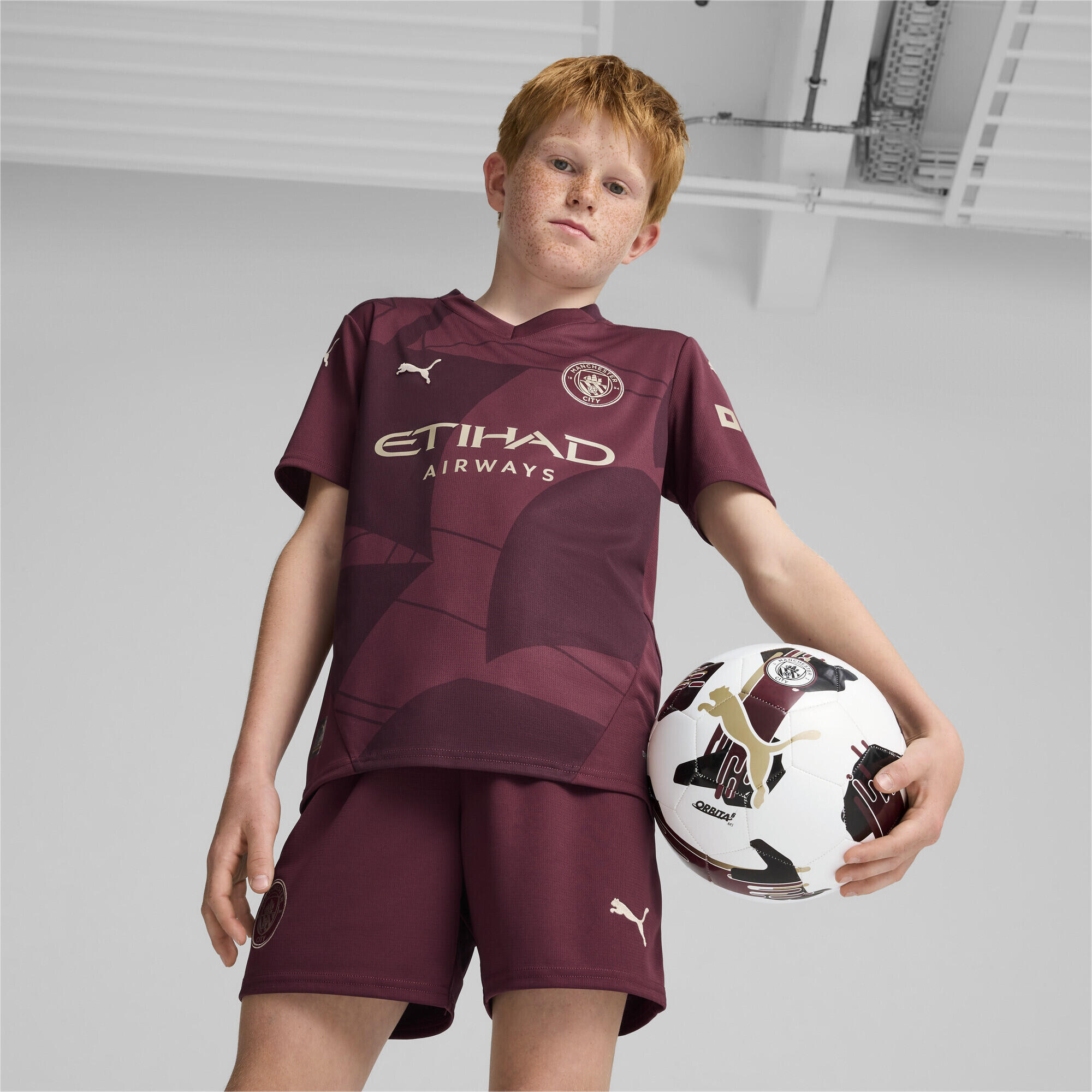 Maillot Third 24/25 Manchester City Enfant et Adolescent PUMA Dark Jasper Red 2/7
