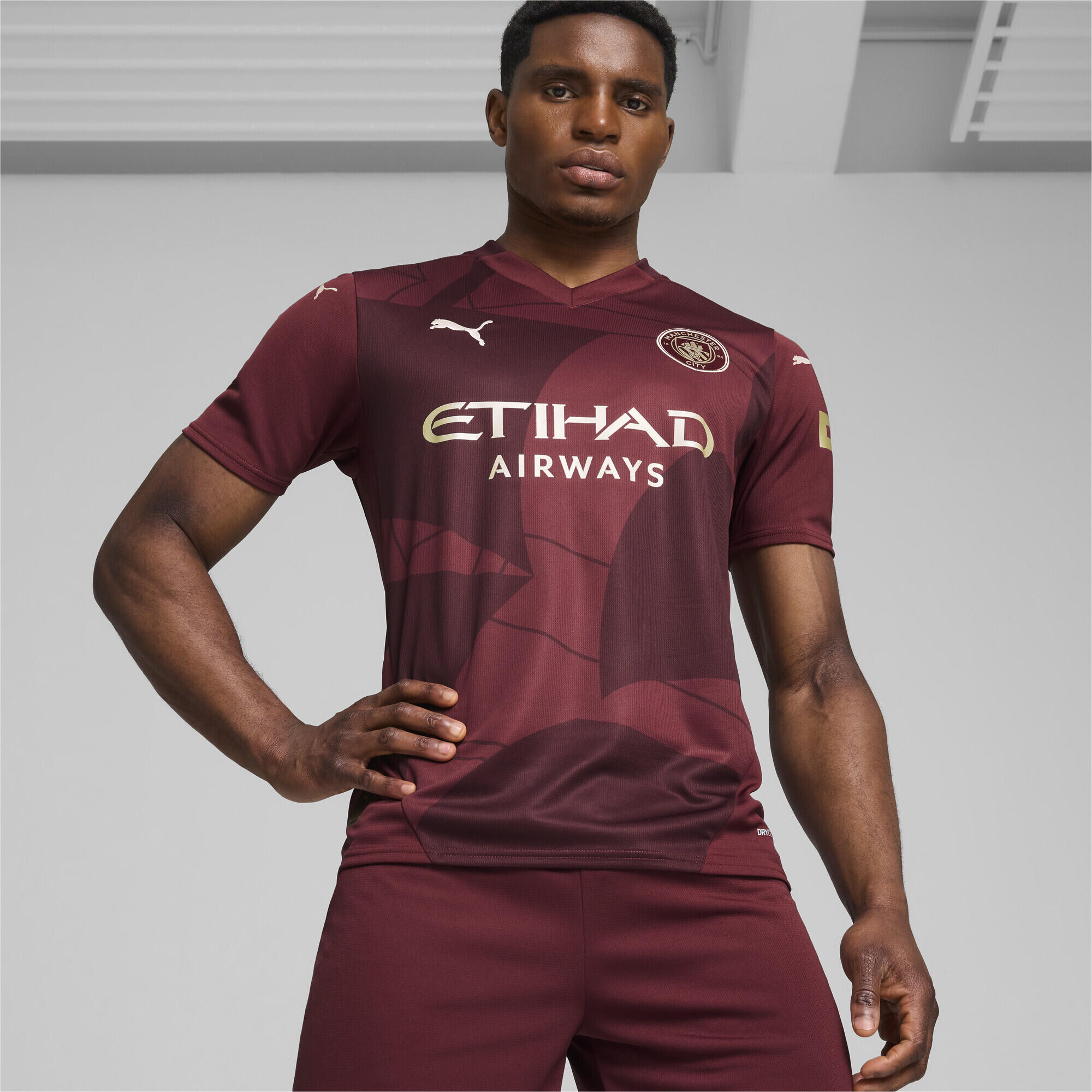 Manchester City 24/25 derde voetbalshirt voor heren PUMA Dark Jasper Red 2/7