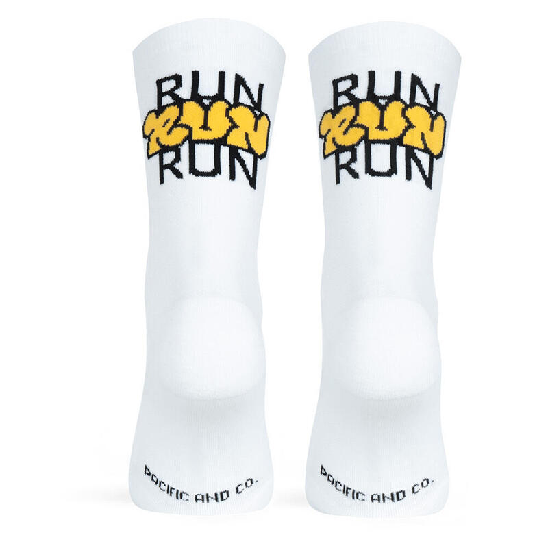 Calcetin running  unisex Run Run, tricotado color White