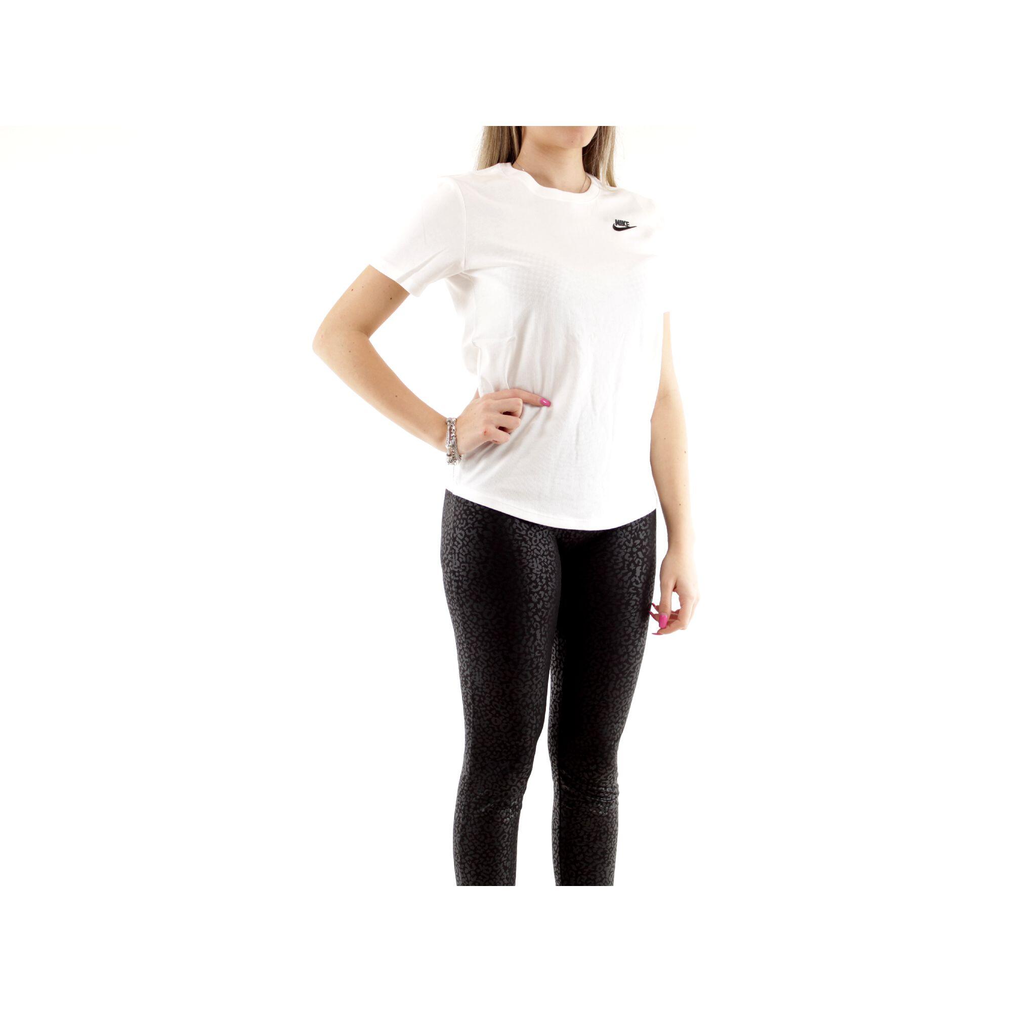 T-shirt donna nike club essentials - bianco 4/5