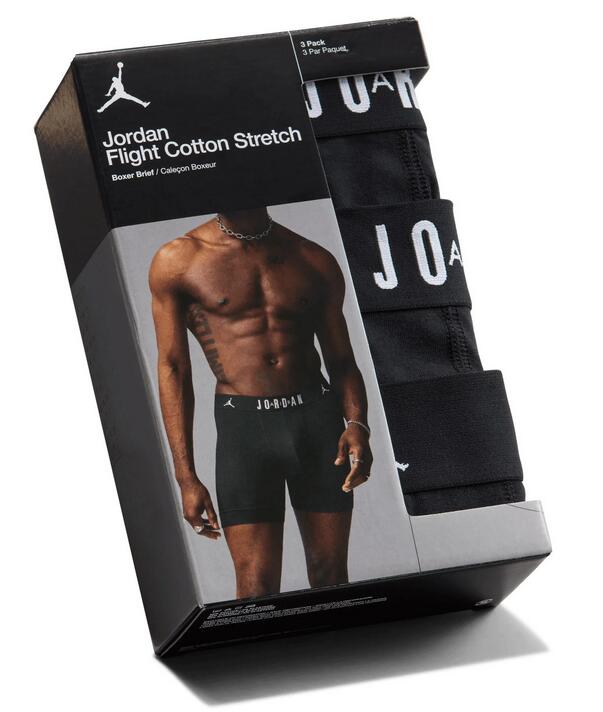 Tre boxer uomo jordan flight cotton stretch - nero 5/5