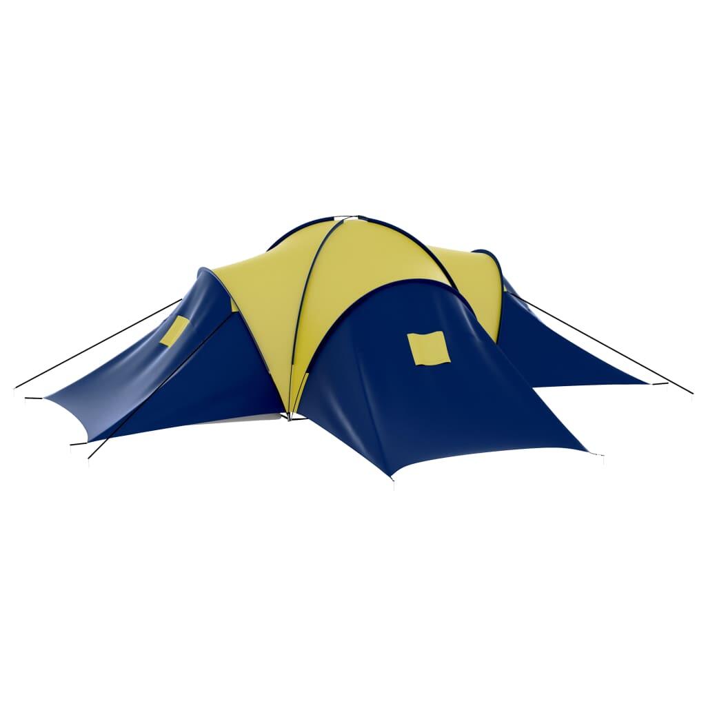 Gran carpa Vidaxl de 9 personas en azul y amarillo 4/7