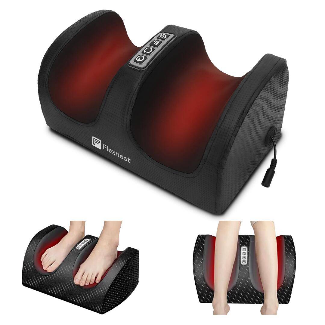 Flexnest Zen Foot Massager Corded Electric Machine for Pain Relief with Kneading function for Home - Black -  1