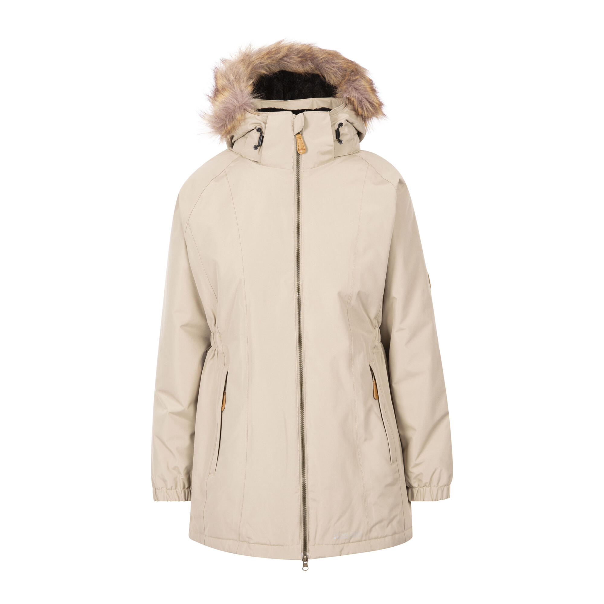 TRESPASS Womens/Ladies Celebrity Insulated Longer Length Parka Jacket (Oatmilk)
