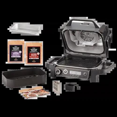 Grătar electric cu funcție de afumare Ninja Woodfire, 2400 W, 7 funcții, Gri 3/8