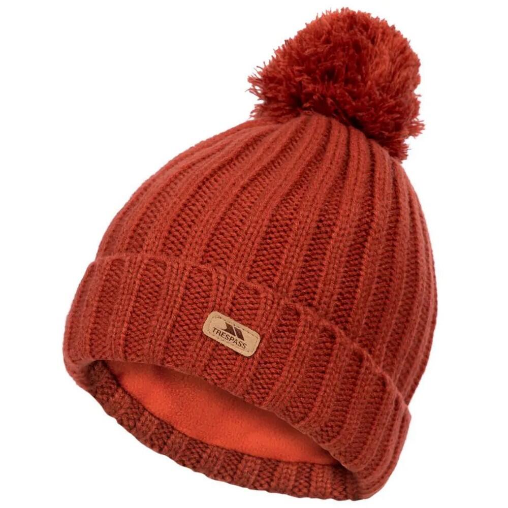 Men's pompom hat (Blood red)