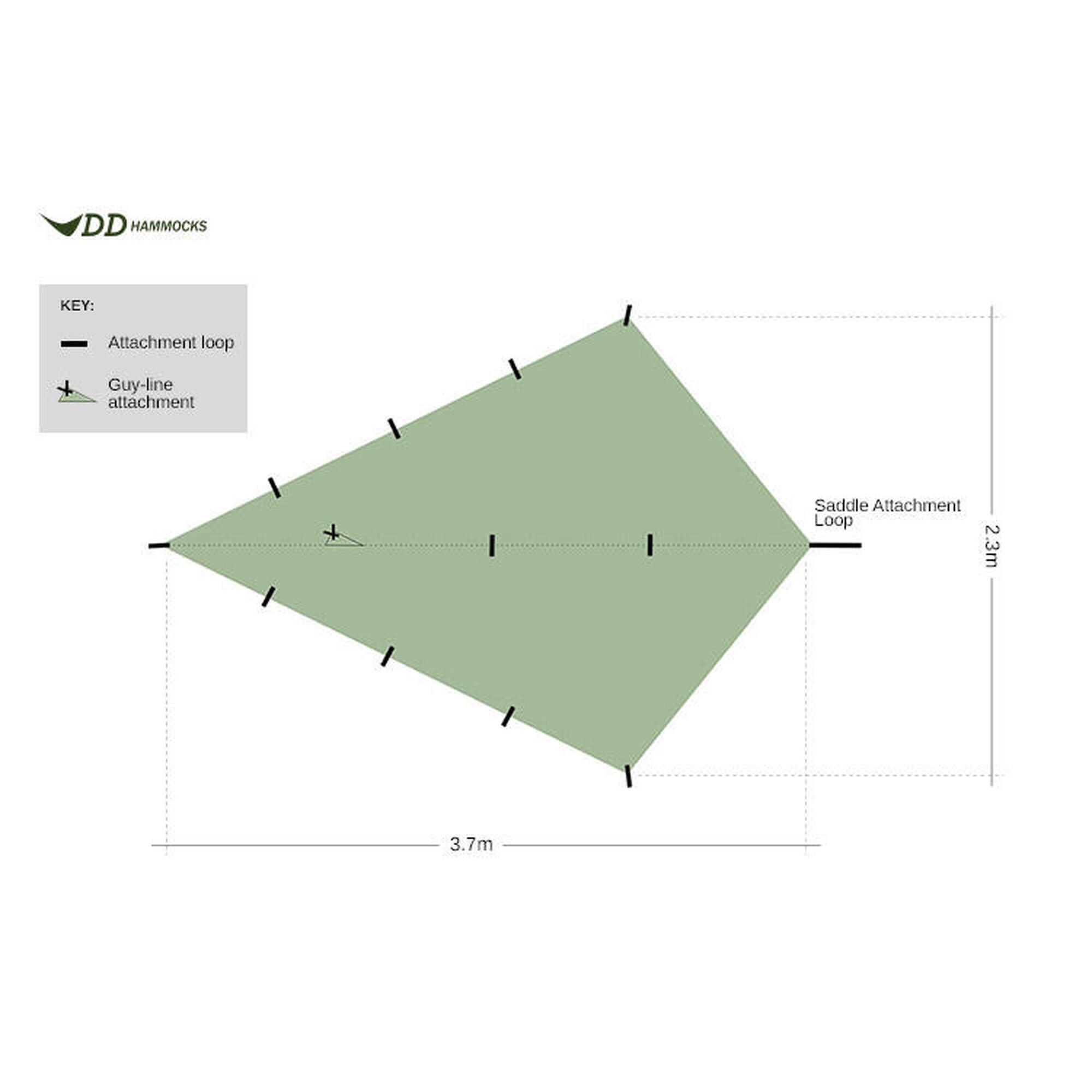 Tenda 3.7m x 2.3m DD Hammocks SuperLight pentru ture cu biciclet
