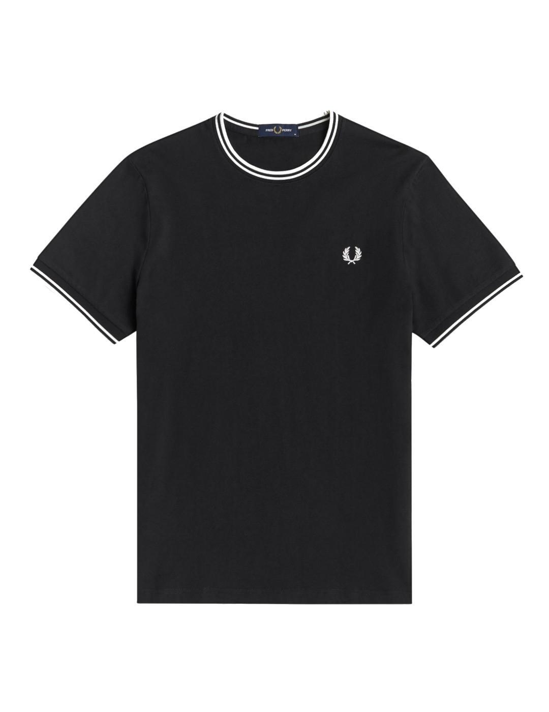 FRED PERRY Maglietta da uomo Fred Perry Twin nera