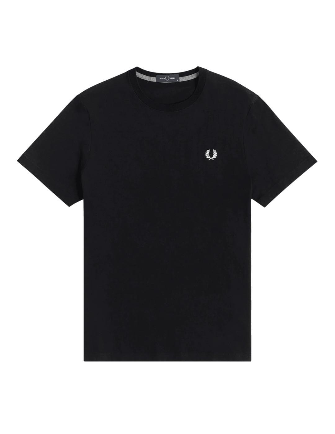 Fred Perry Men's Black Neck T-Shirt 1/7