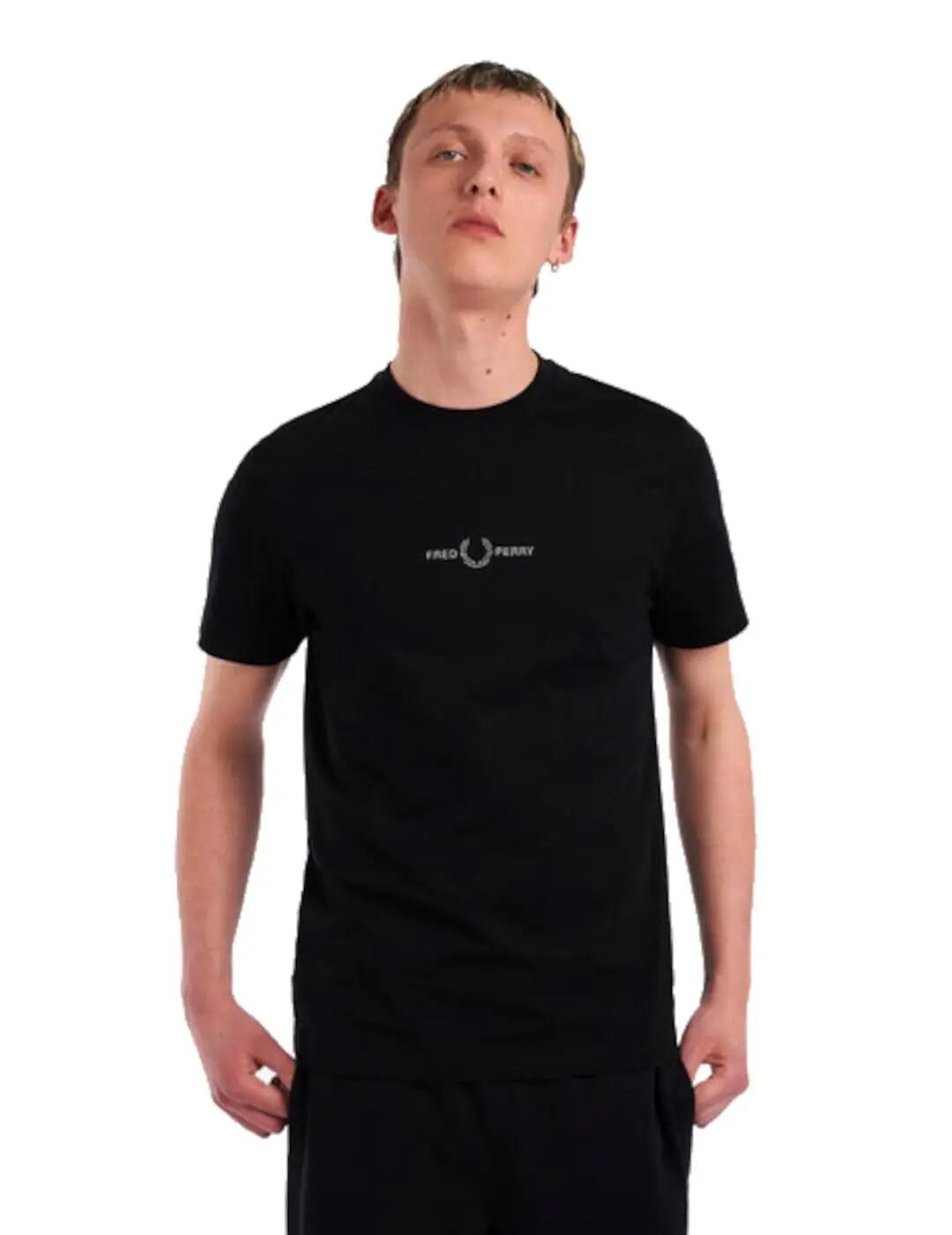 Camiseta para Hombre Fred perry Embroidered  Negro 3/5