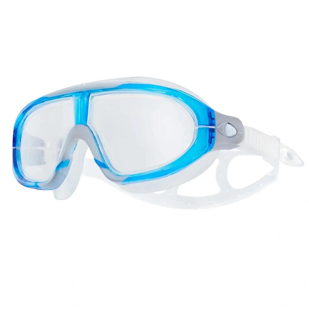 TYR Orion Swim Mask Goggles – Anti-Fog Polycarbonate Lenses, Clear/Blue/Grey