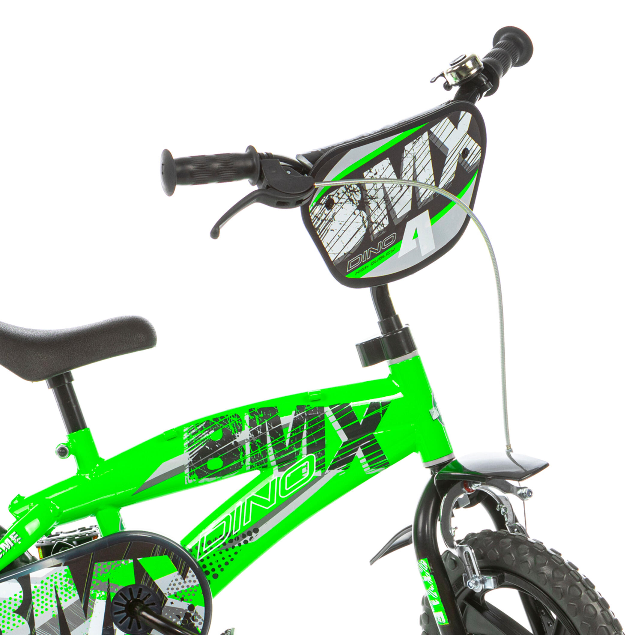 Bicicletta Bambino 12" BMX 3 anni Verde 3/4