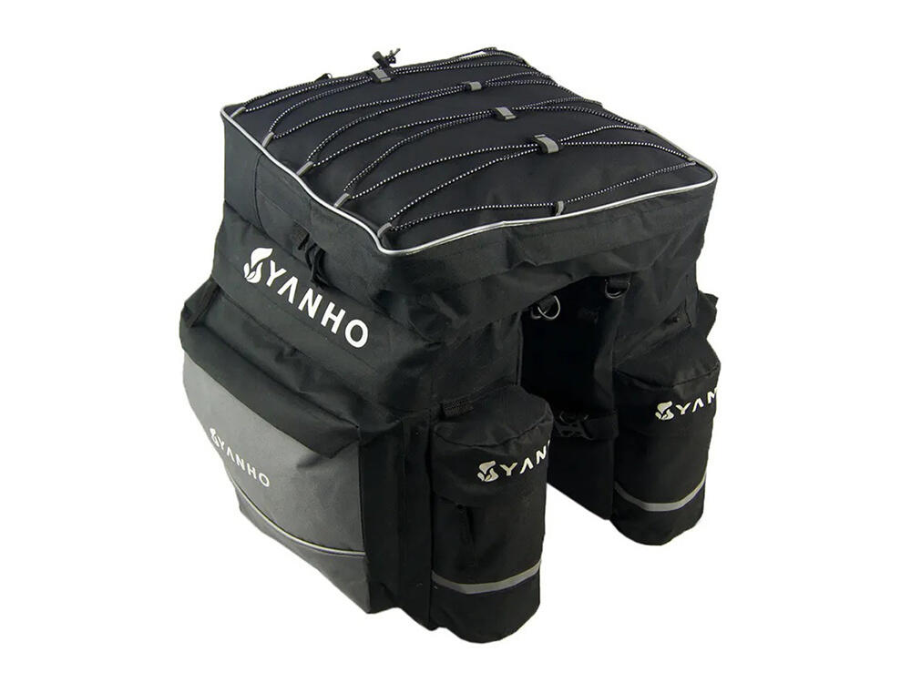 Alforges Duplos XL 43 Litros Pretos com Capa de Chuva 4/7