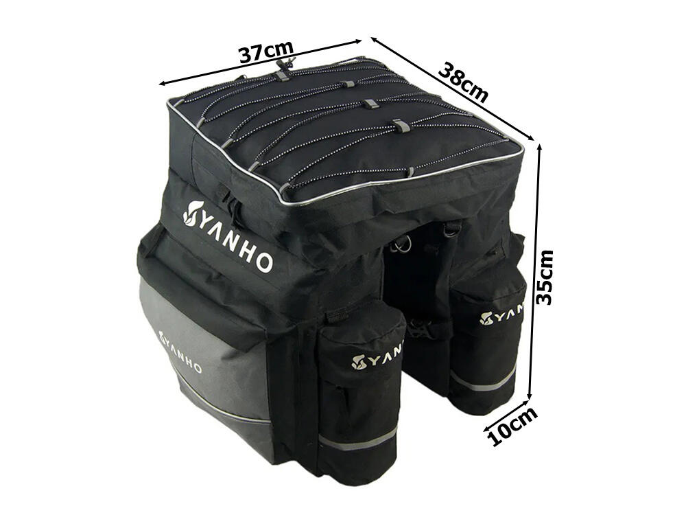 Alforges Duplos XL 43 Litros Pretos com Capa de Chuva 7/7
