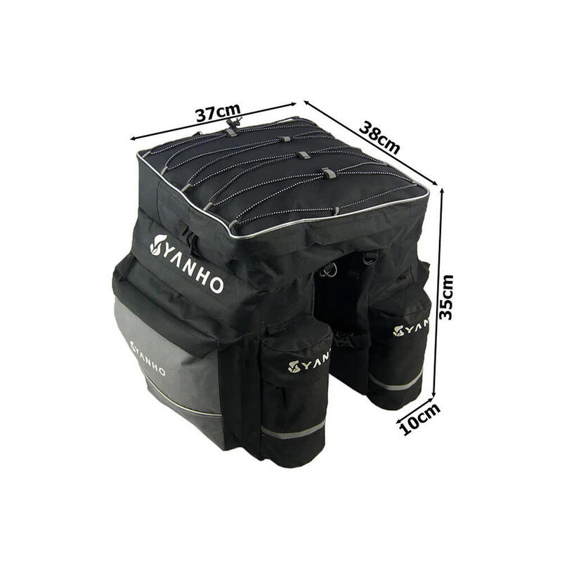 Sacoches Double XL 60 Litres Noir avec housse de pluie