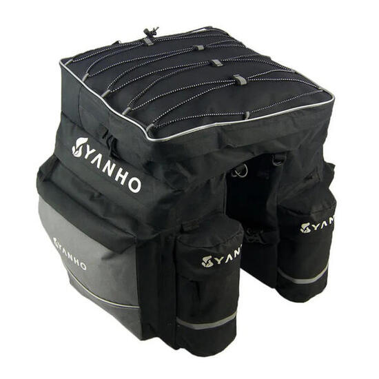 Borse da bicicletta doppie XL 43 litri nere con copertura antipioggia