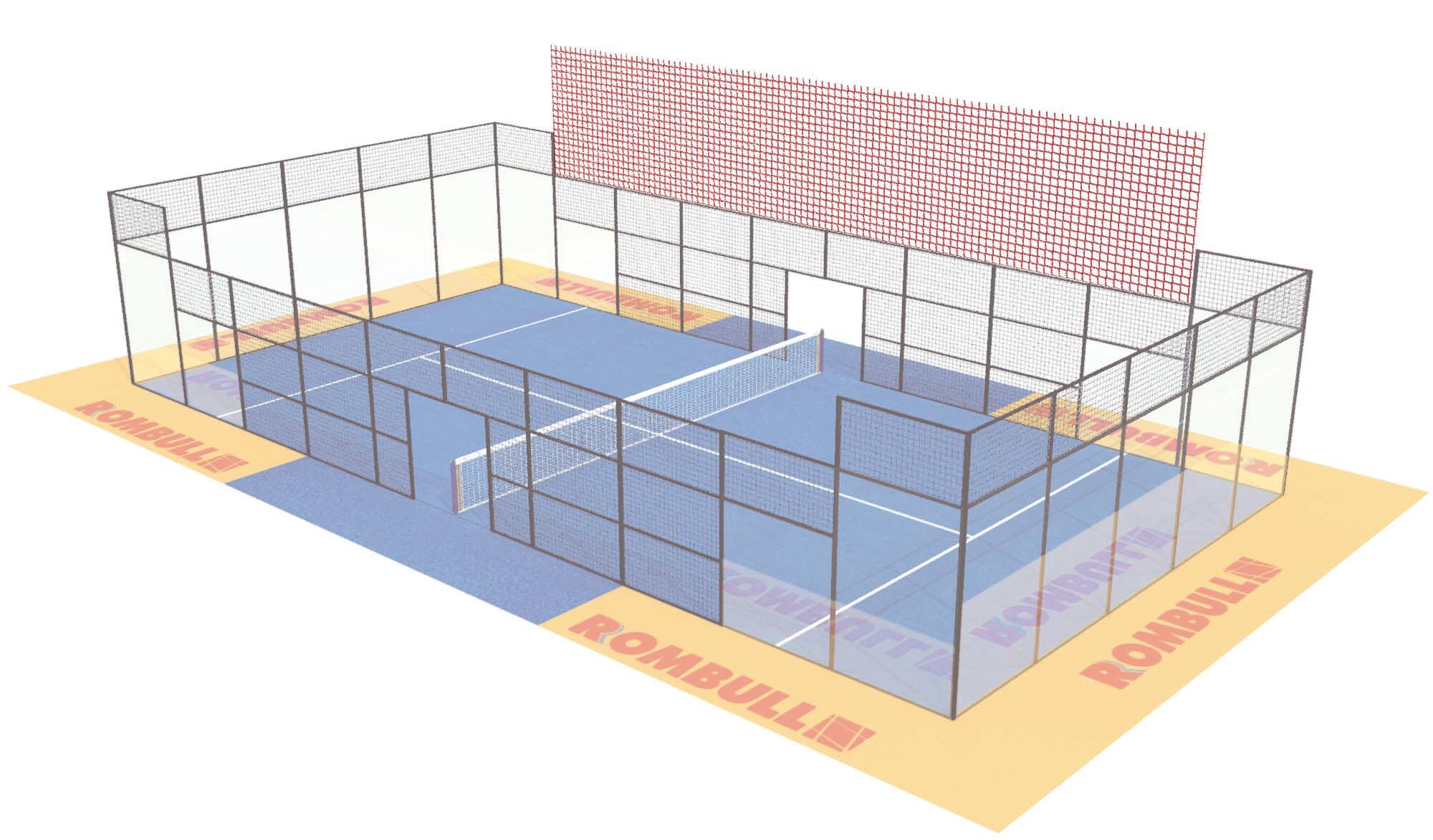 Rete di protezione Padel Tipo A2 3mm maglia 42mm nero 2/3