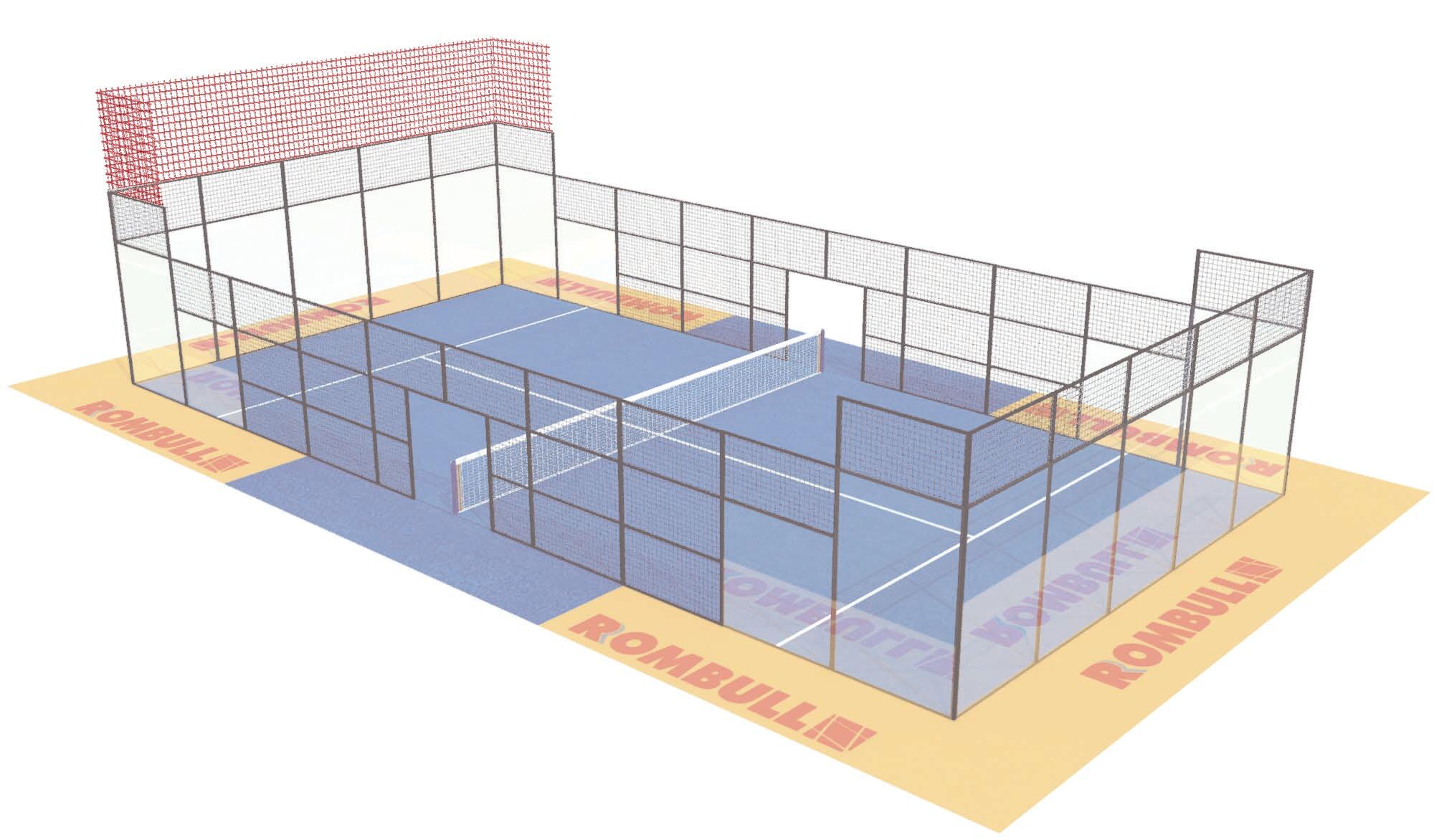 Rete di protezione Padel Tipo A1 3mm maglia 42mm nero 2/3