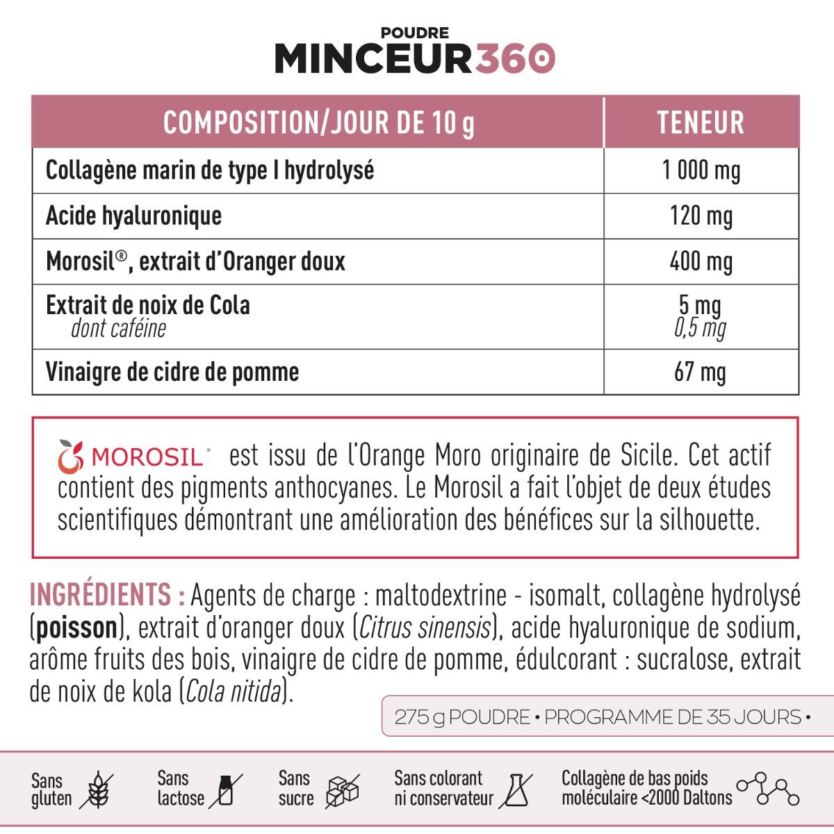 Minceur 360 Poudre Morosil, Vinaigre de Cidre, Collagène & Acide Hyaluronique 5/7