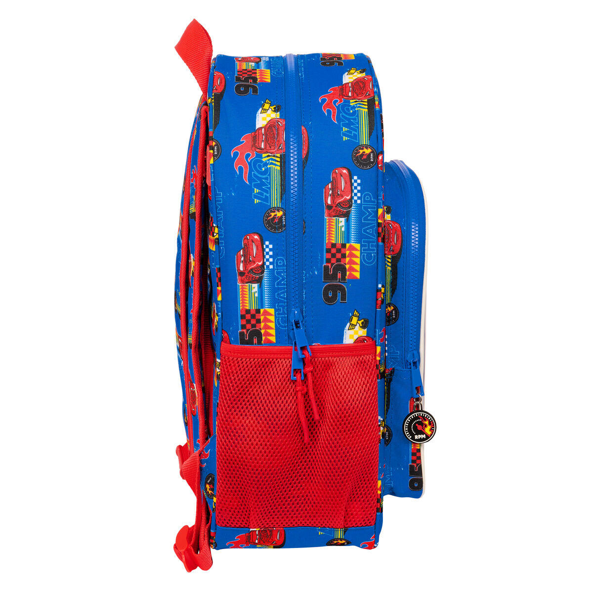 Mochila Escolar Cars Race ready Azul 3/3