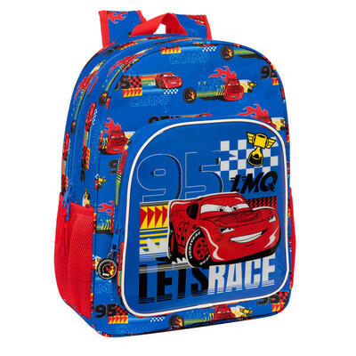 Mochila Escolar Cars Race ready Azul