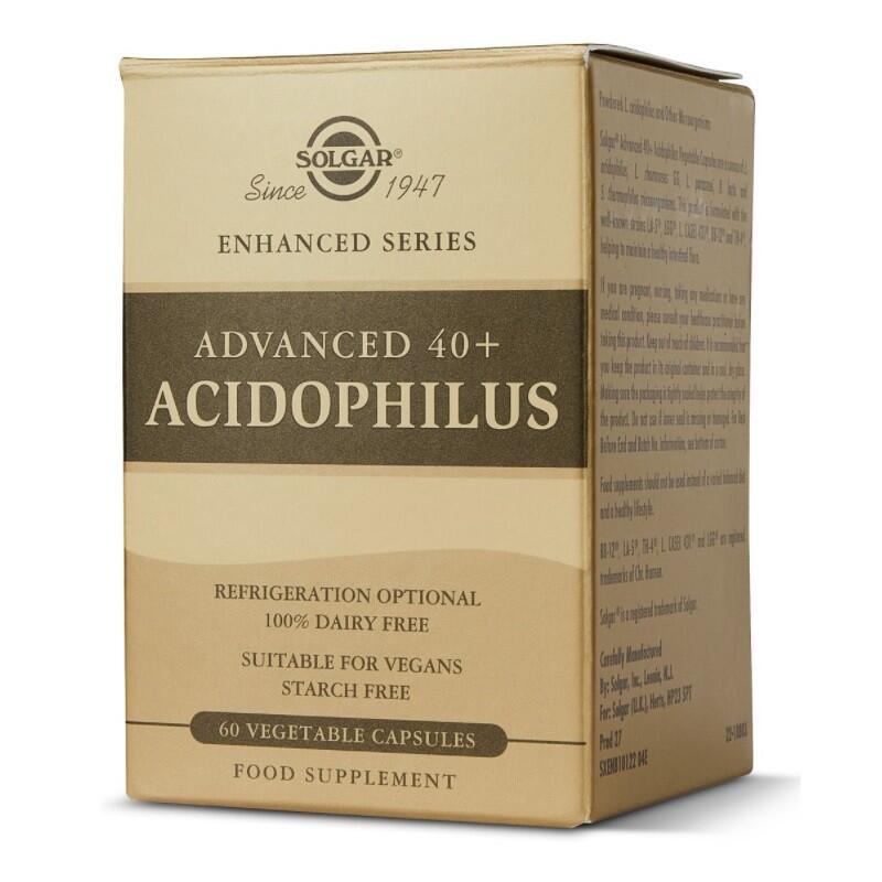 SOLGAR 40+ Acidophilus Avanzado Probiótico 60 Cápsulas Vegetales