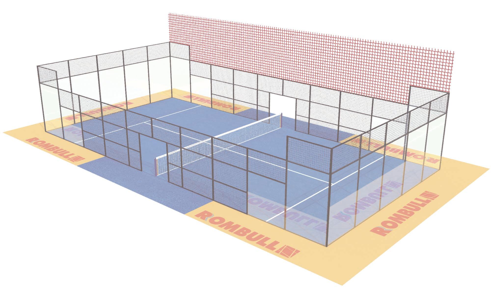 Rete di protezione per padel Tipo B2 3mm maglia 42 nero 2/3