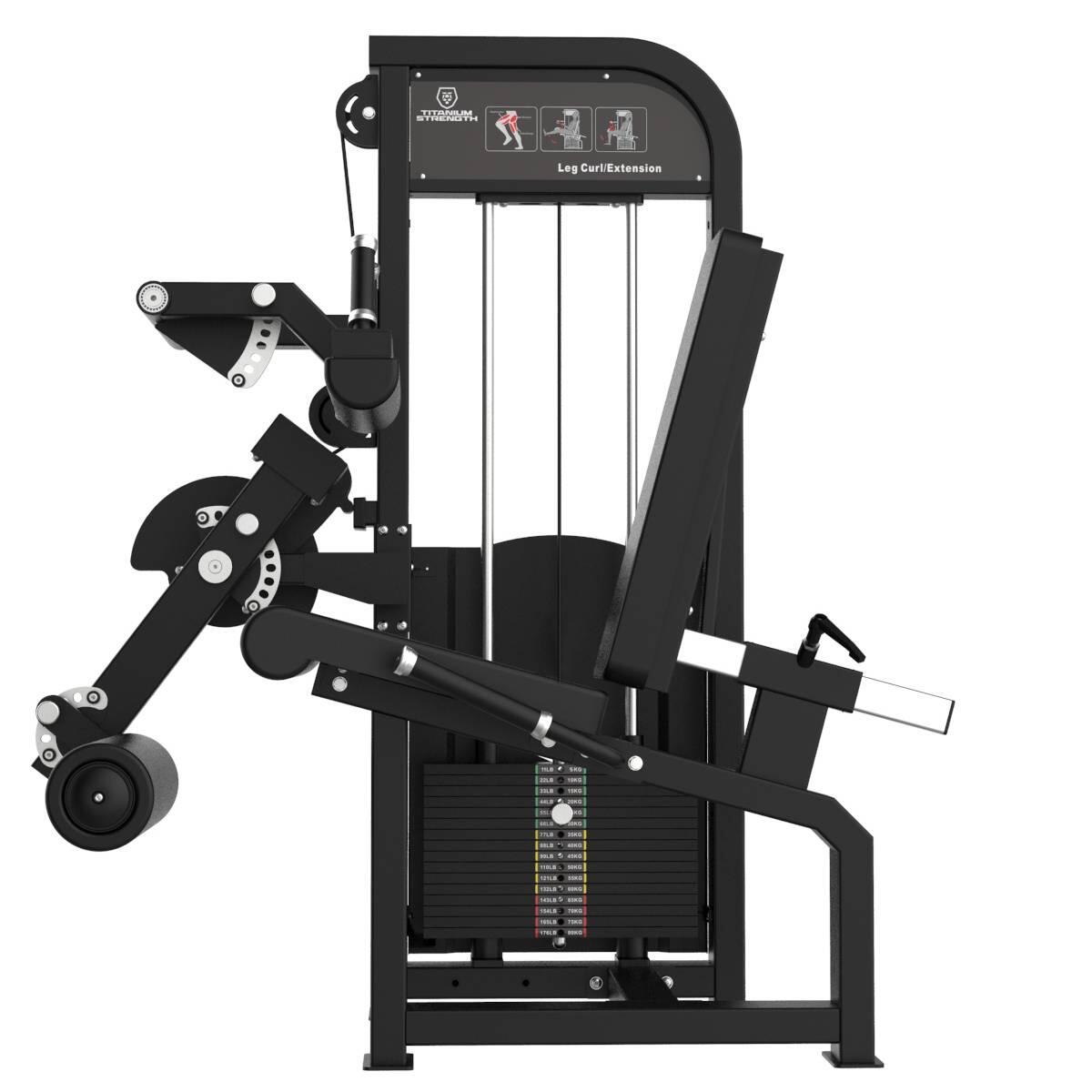 Selectorizada Dual Extensión de Piernas y Femoral Sentado Premium Titanium 4/5