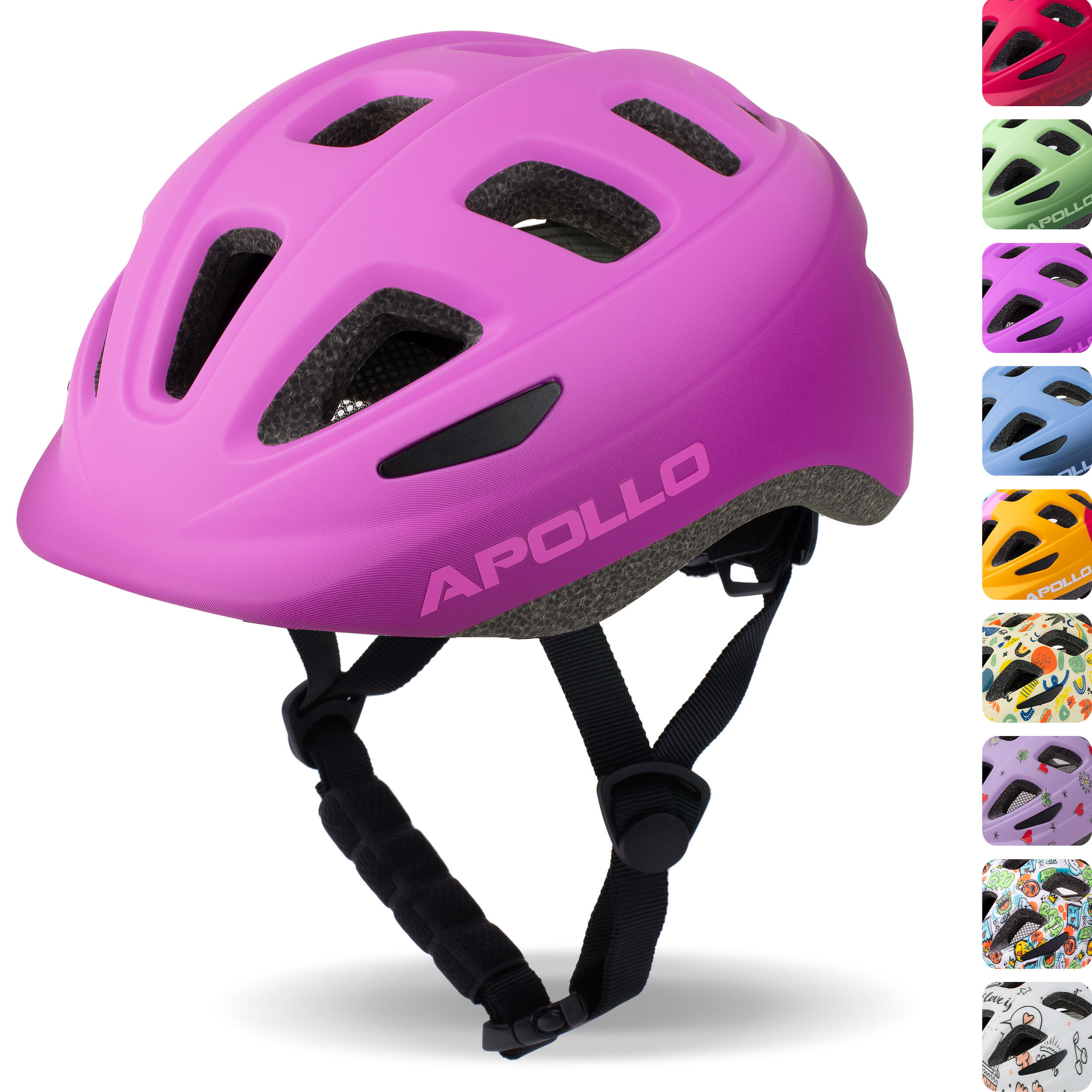 APOLLO Kinderfietshelm verstelbaar, Pink Fade - M (51-56 cm)