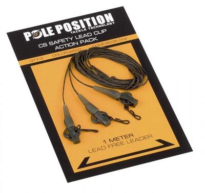 Poleposition leadclip set + leader 3st. 65lb weed - karper endgame