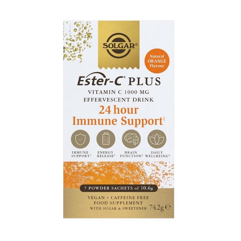 SOLGAR Ester-C Plus Vitamina C 1000mg Efervescente 7 sobres