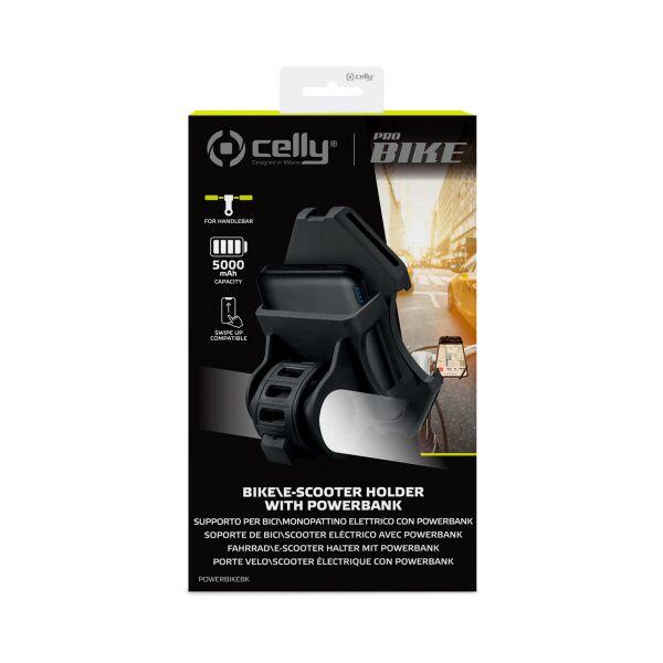 Soporte para teléfono Celly Powerbike con PowerBank de 5000mAh 3/4