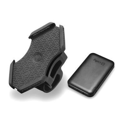 Telefoonhouder met powerbank zwart
